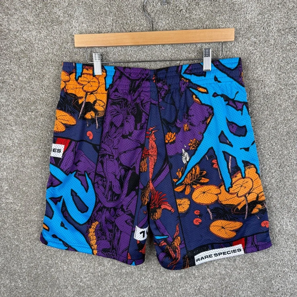 Puma Melo Phoenix Basketball Shorts Mens Large Blue Crystal Purple 630689 01 NEW